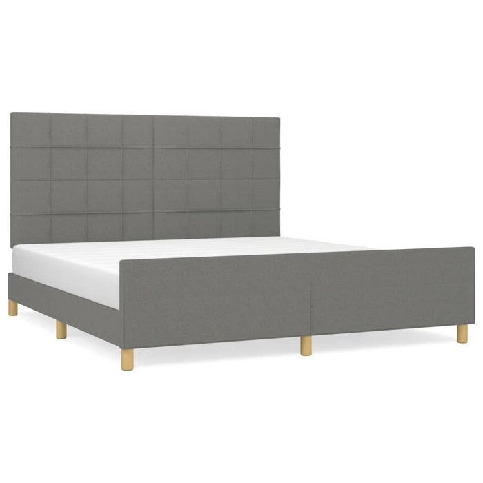 Cadru de pat fără saltea, gri închis, 180x200 cm, textil - WALTI WALTI