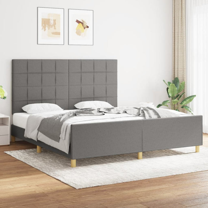 Cadru de pat fără saltea, gri închis, 180x200 cm, textil - WALTI WALTI