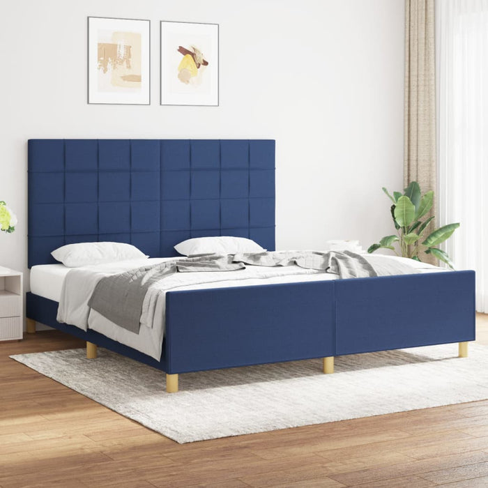 Cadru de pat fără saltea, albastru, 180x200 cm, textil - WALTI WALTI