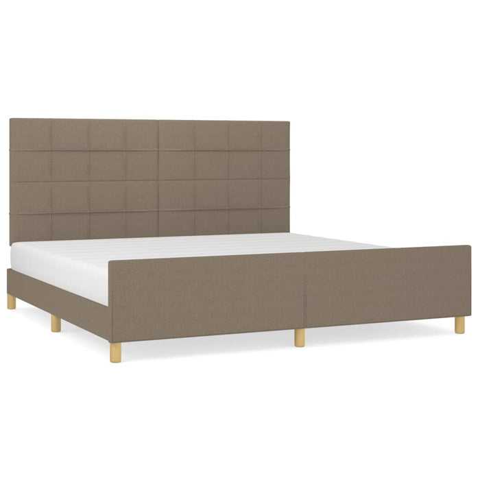 Cadru de pat fără saltea, gri taupe, 200x200 cm, textil - WALTI WALTI