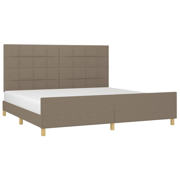 Cadru de pat fără saltea, gri taupe, 200x200 cm, textil - WALTI WALTI