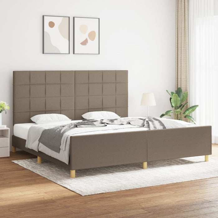 Cadru de pat fără saltea, gri taupe, 200x200 cm, textil - WALTI WALTI