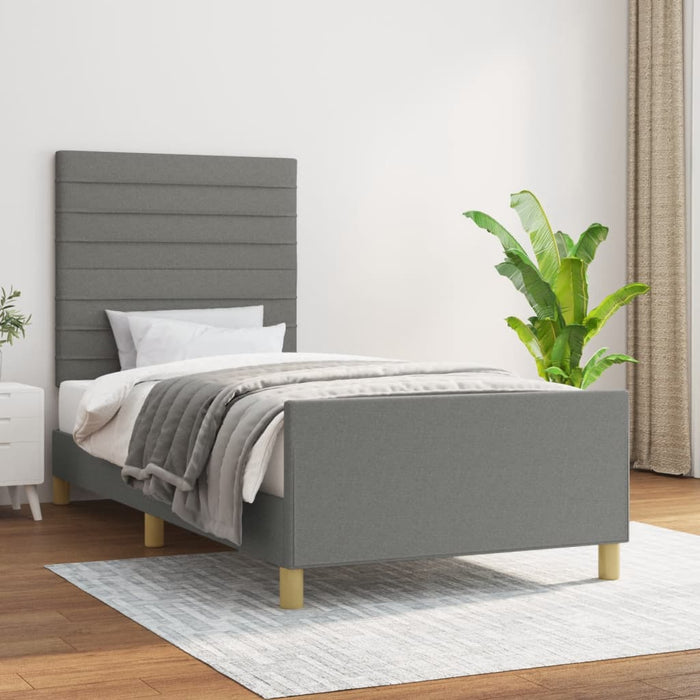 Cadru de pat fără saltea, gri închis, 90x190 cm, textil - WALTI WALTI