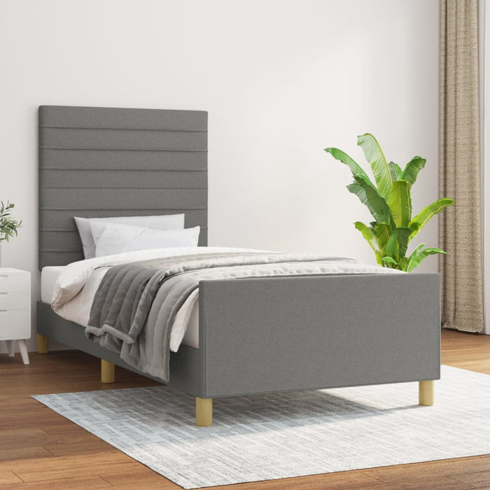 Cadru de pat fără saltea, gri închis, 100x200 cm, textil - WALTI WALTI