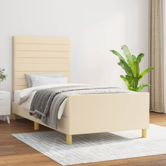 Cadru de pat fără saltea, crem, 100x200 cm, textil - WALTI WALTI