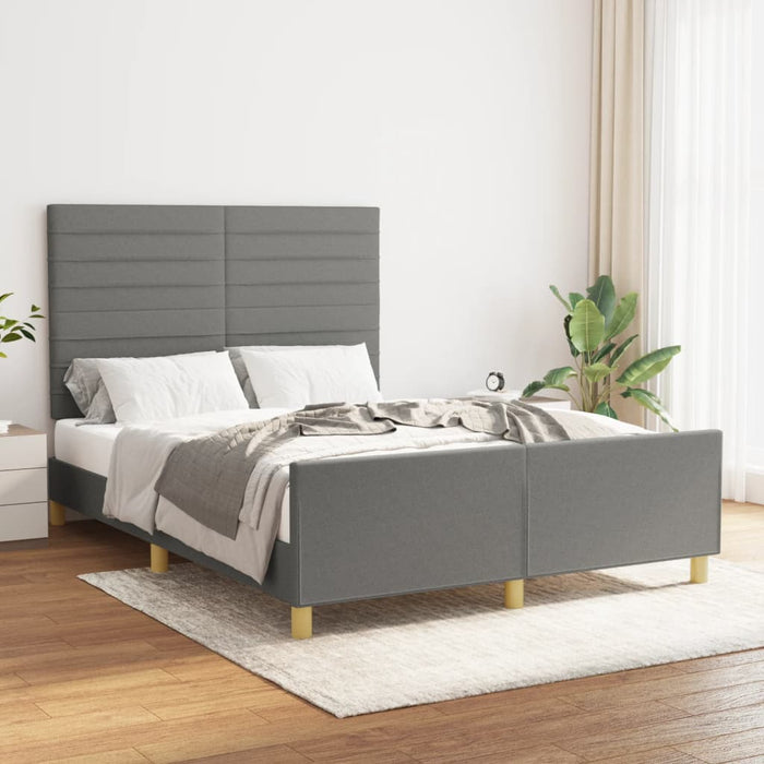 Cadru de pat fără saltea, gri închis, 140x190 cm, textil - WALTI WALTI
