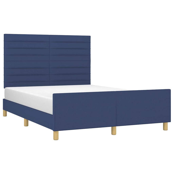 Cadru de pat fără saltea, albastru, 140x190 cm, textil - WALTI WALTI