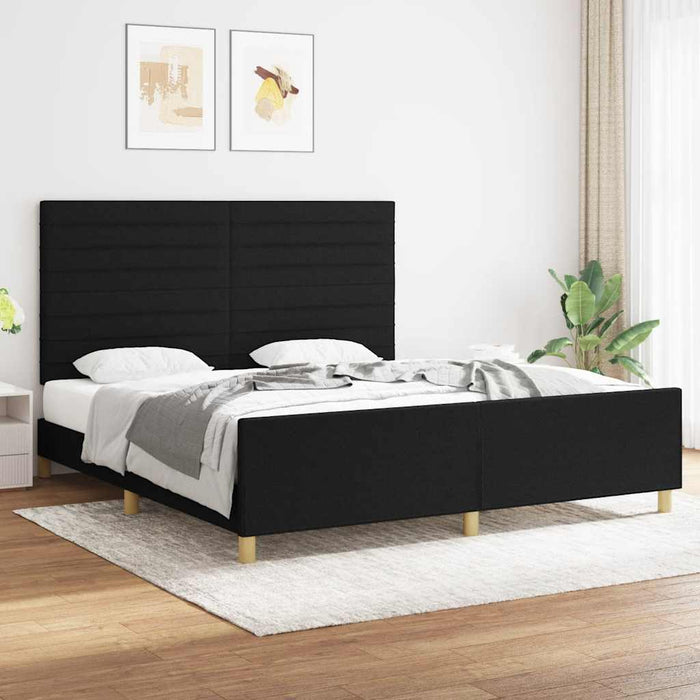 Cadru de pat fără saltea, negru, 180x200 cm, textil - WALTI WALTI