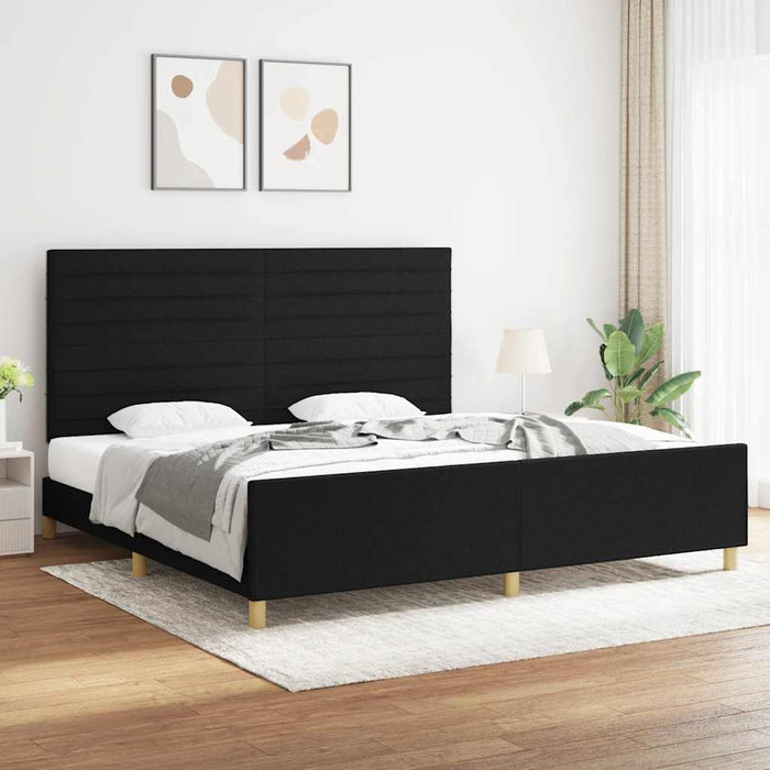 Cadru de pat fără saltea, negru, 200x200 cm, textil - WALTI WALTI