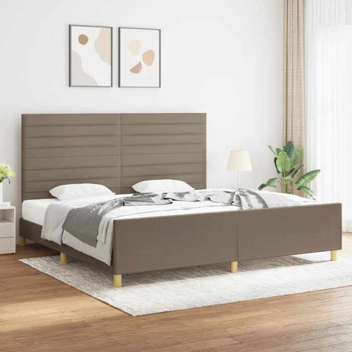 Cadru de pat fără saltea, gri taupe, 200x200 cm, textil - WALTI WALTI