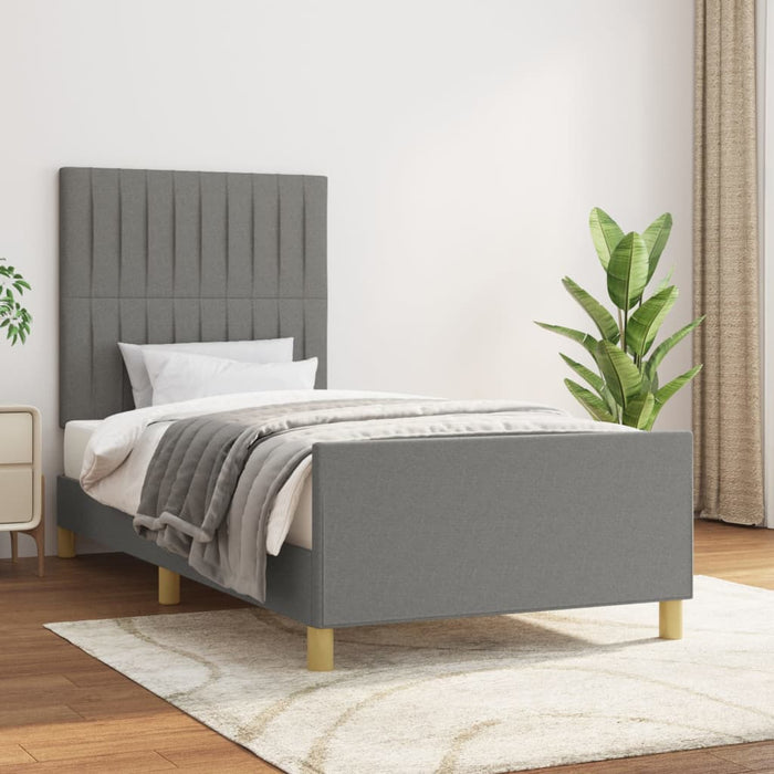 Cadru de pat fără saltea, gri închis, 80x200 cm, textil - WALTI WALTI