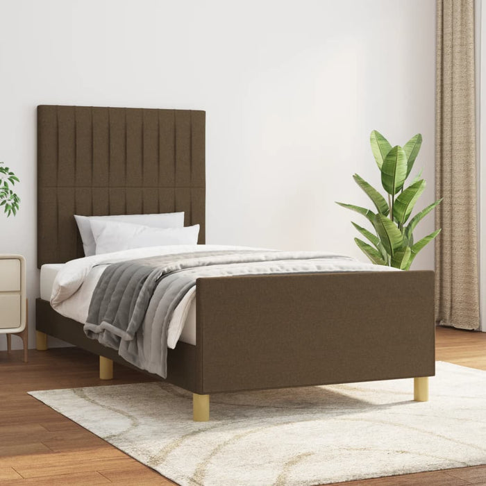 Cadru de pat fără saltea, maro închis, 80x200 cm, textil - WALTI WALTI