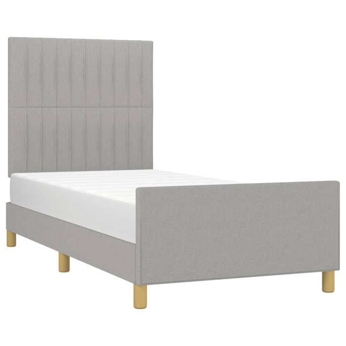 Cadru de pat fără saltea, gri deschis, 100x200 cm, textil - WALTI WALTI