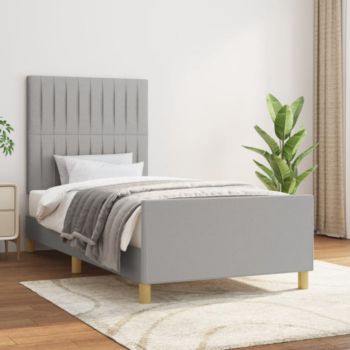 Cadru de pat fără saltea, gri deschis, 100x200 cm, textil - WALTI WALTI
