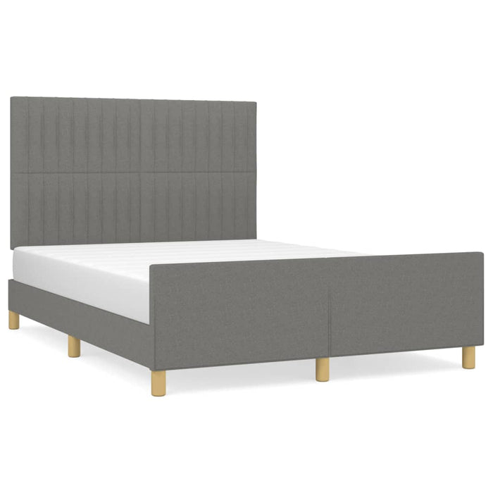 Cadru de pat fără saltea, gri închis, 140x190 cm, textil - WALTI WALTI