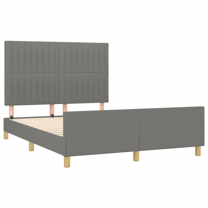 Cadru de pat fără saltea, gri închis, 140x190 cm, textil - WALTI WALTI
