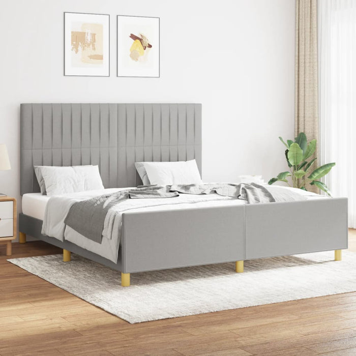 Cadru de pat fără saltea, gri deschis, 160x200 cm, textil - WALTI WALTI