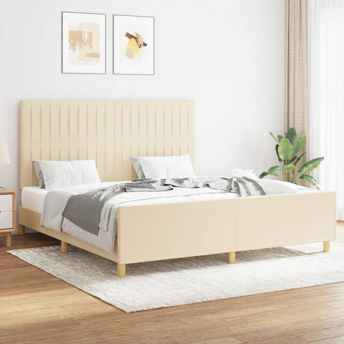 Cadru de pat fără saltea, crem, 160x200 cm, textil - WALTI WALTI