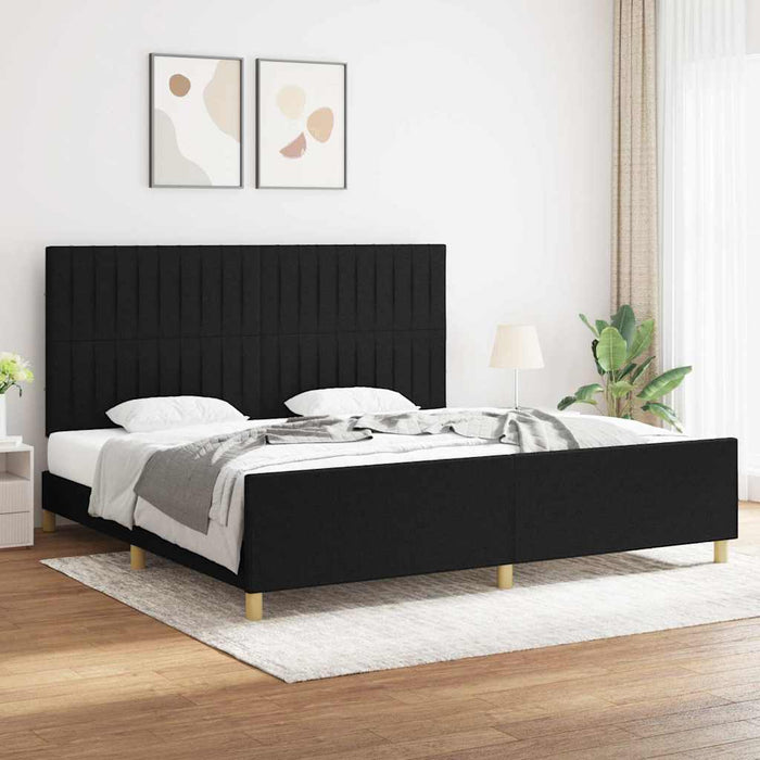 Cadru de pat fără saltea, negru, 200x200 cm, textil - WALTI WALTI