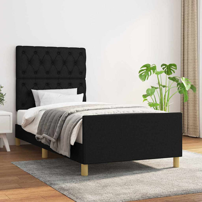 Cadru de pat fără saltea țesătură neagră 80x200 cm - WALTI WALTI