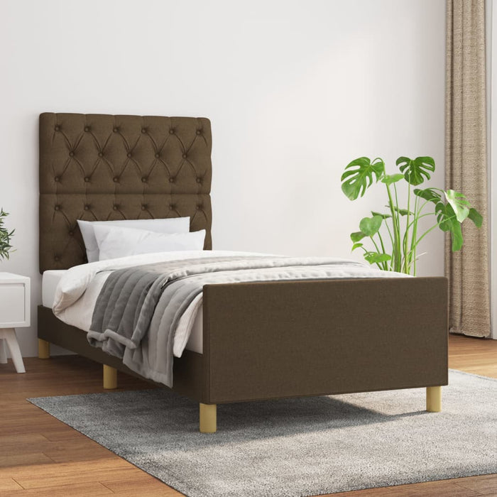 Cadru de pat fără saltea, maro închis, 80x200 cm, textil - WALTI WALTI