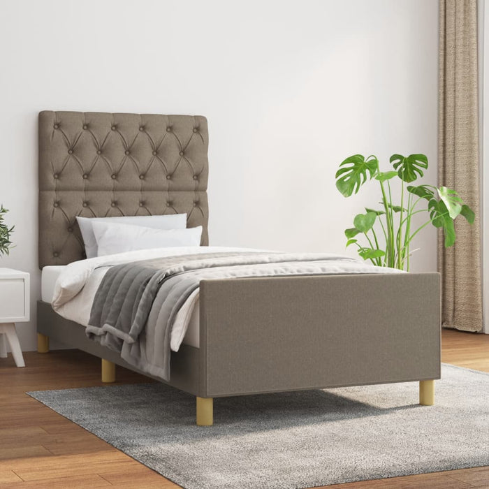 Cadru de pat fără saltea Taupe 80x200 cm țesătură - WALTI WALTI