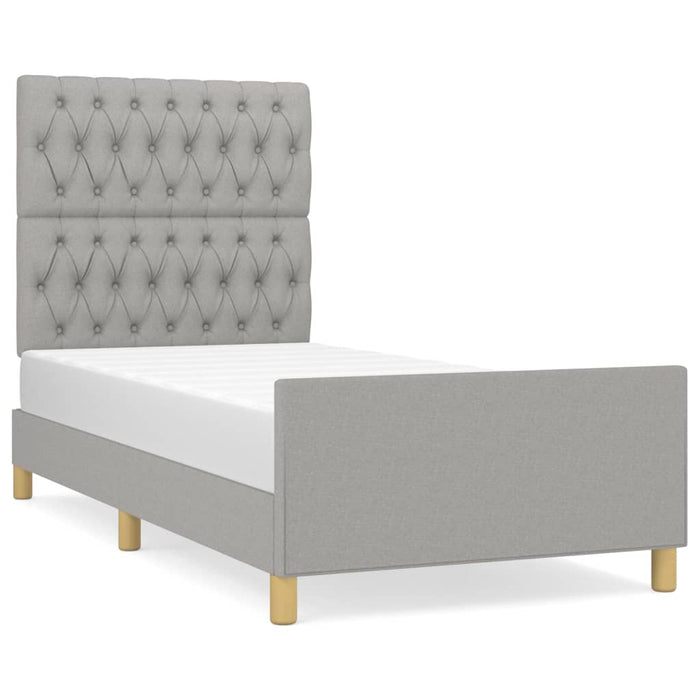Cadru de pat fără saltea, gri deschis, 100x200 cm, textil - WALTI WALTI