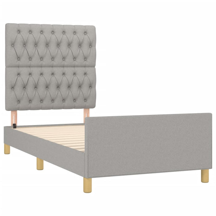 Cadru de pat fără saltea, gri deschis, 100x200 cm, textil - WALTI WALTI