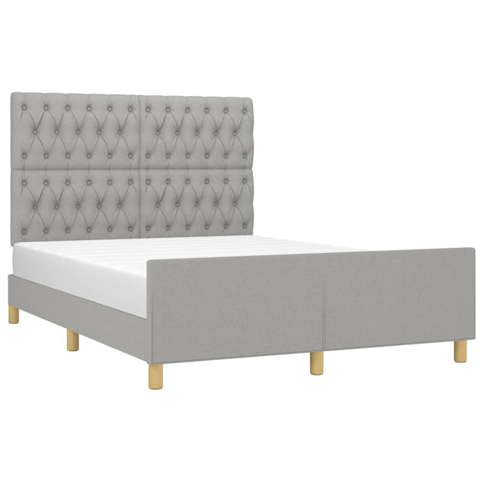 Cadru de pat fără saltea, gri deschis, 140x190 cm, textil - WALTI WALTI