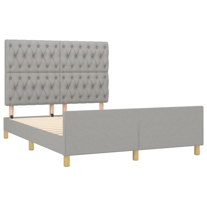 Cadru de pat fără saltea, gri deschis, 140x190 cm, textil - WALTI WALTI