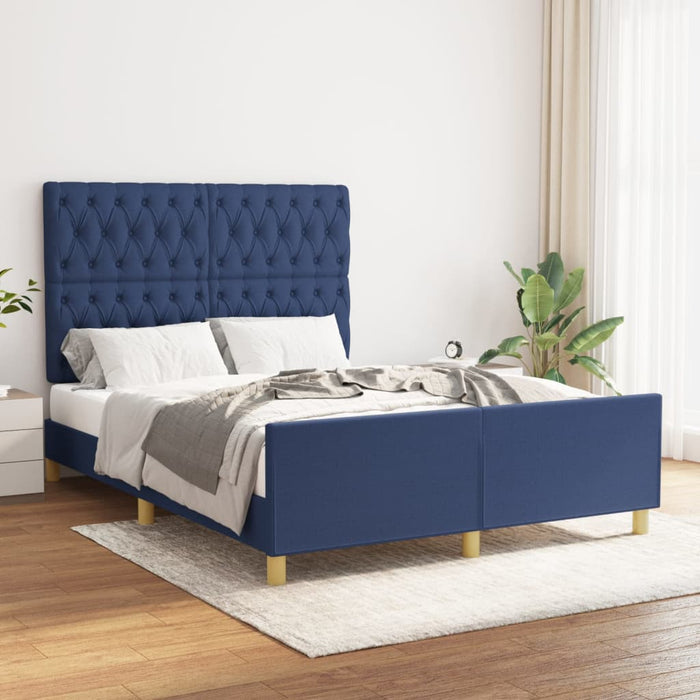 Cadru de pat fără saltea, albastru, 140x200 cm, textil - WALTI WALTI