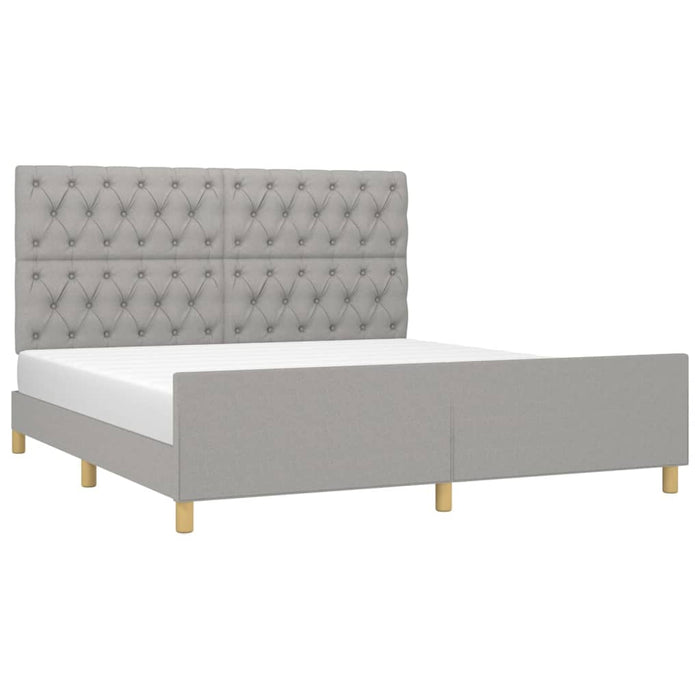 Cadru de pat fără saltea, gri deschis, 160x200 cm, textil - WALTI WALTI