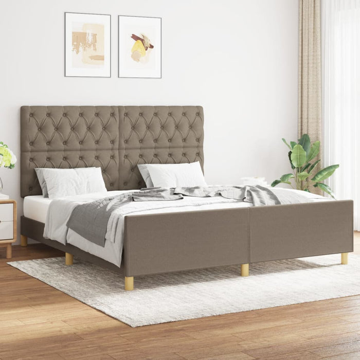 Cadru de pat fără saltea, gri taupe, 160x200 cm, textil - WALTI WALTI