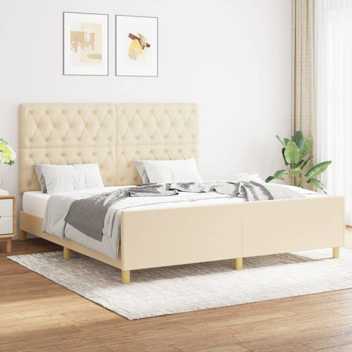 Cadru de pat fără saltea, crem, 160x200 cm, textil - WALTI WALTI