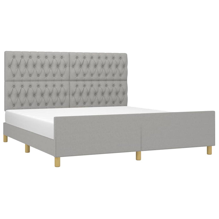 Cadru de pat fără saltea, gri deschis, 180x200 cm, textil - WALTI WALTI