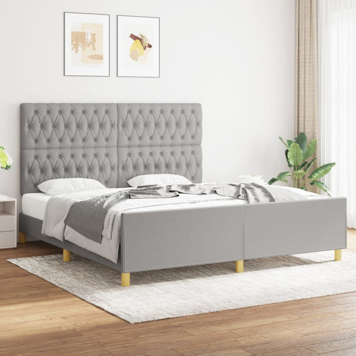 Cadru de pat fără saltea, gri deschis, 180x200 cm, textil - WALTI WALTI