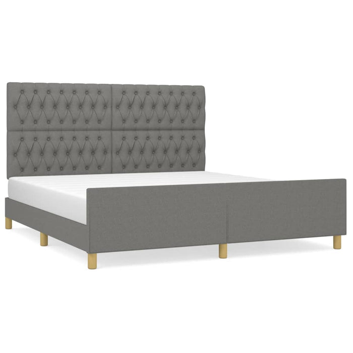 Cadru de pat fără saltea, gri închis, 180x200 cm, textil - WALTI WALTI