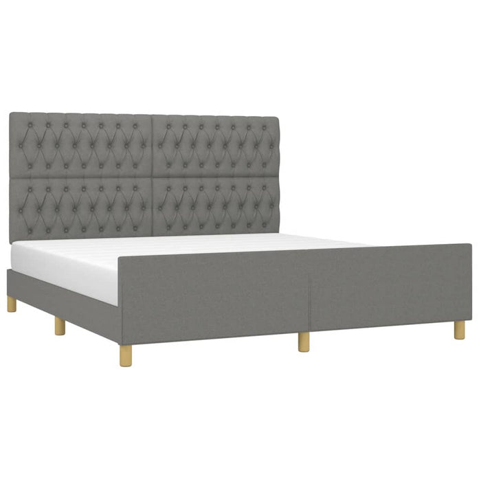 Cadru de pat fără saltea, gri închis, 180x200 cm, textil - WALTI WALTI