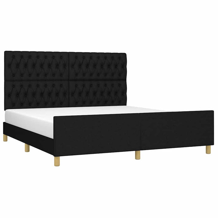 Cadru de pat fără saltea, negru, 180x200 cm, textil - WALTI WALTI