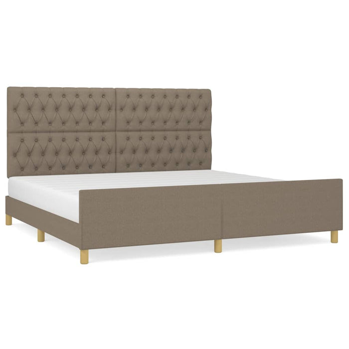 Cadru de pat cu tăblie, gri taupe, 200x200 cm, textil - WALTI WALTI