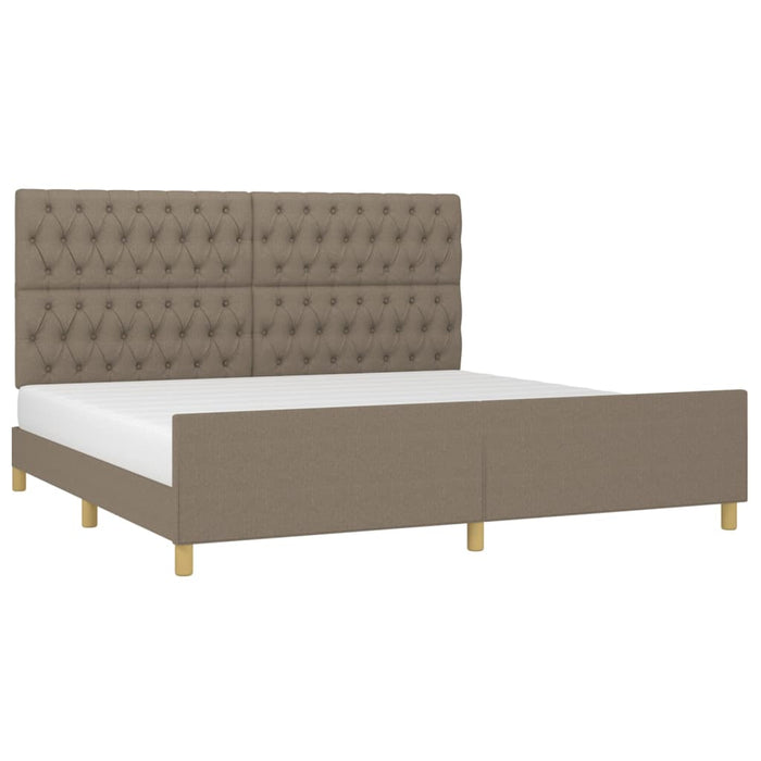 Cadru de pat cu tăblie, gri taupe, 200x200 cm, textil - WALTI WALTI