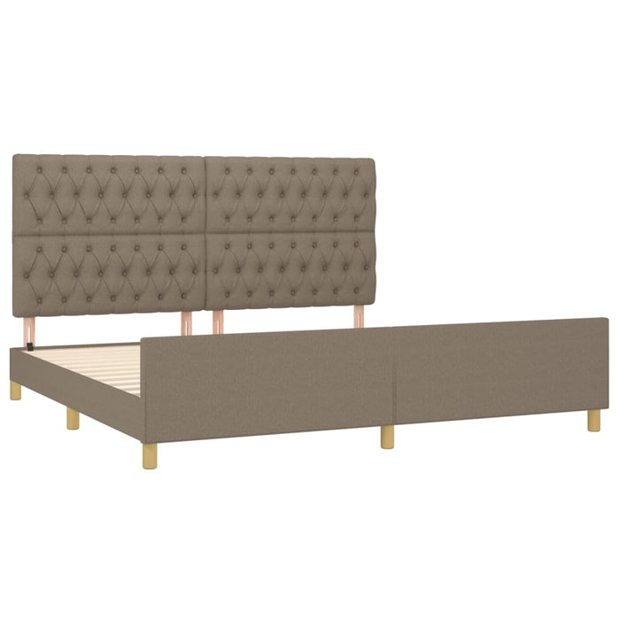 Cadru de pat cu tăblie, gri taupe, 200x200 cm, textil - WALTI WALTI