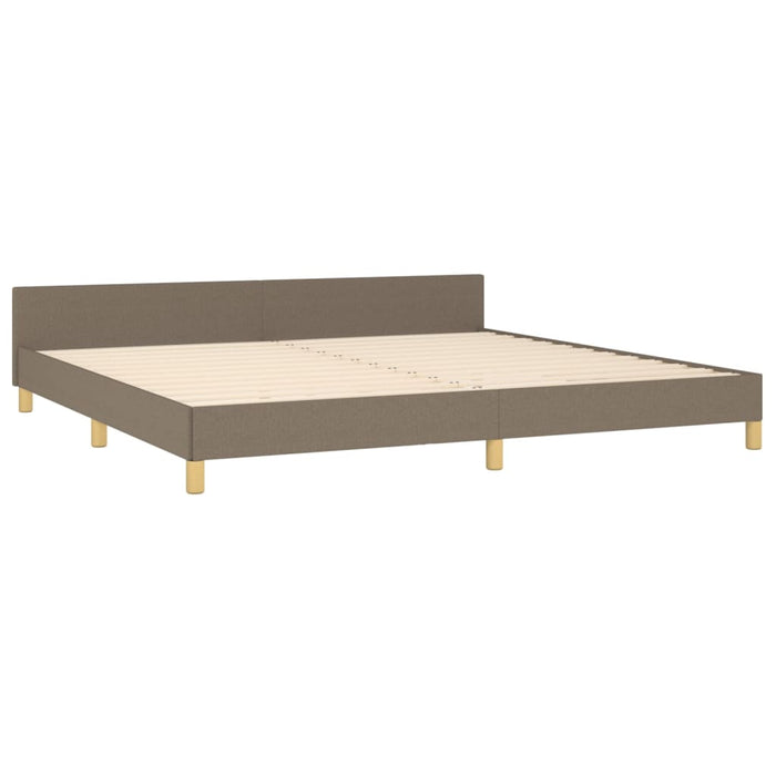 Cadru de pat cu tăblie, gri taupe, 200x200 cm, textil - WALTI WALTI