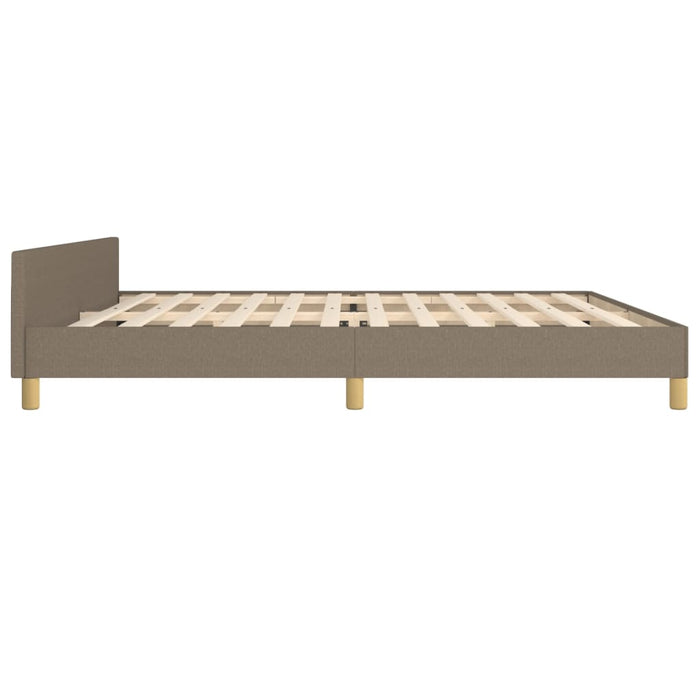 Cadru de pat cu tăblie, gri taupe, 200x200 cm, textil - WALTI WALTI