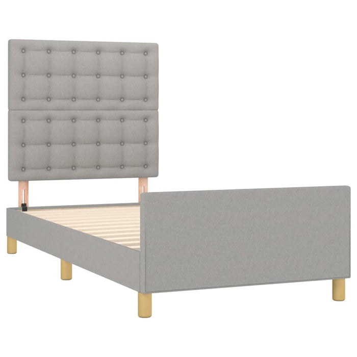 Cadru de pat cu tăblie, gri deschis, 80x200 cm, textil - WALTI WALTI