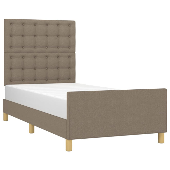 Cadru de pat cu tăblie, gri taupe, 80x200 cm, textil - WALTI WALTI