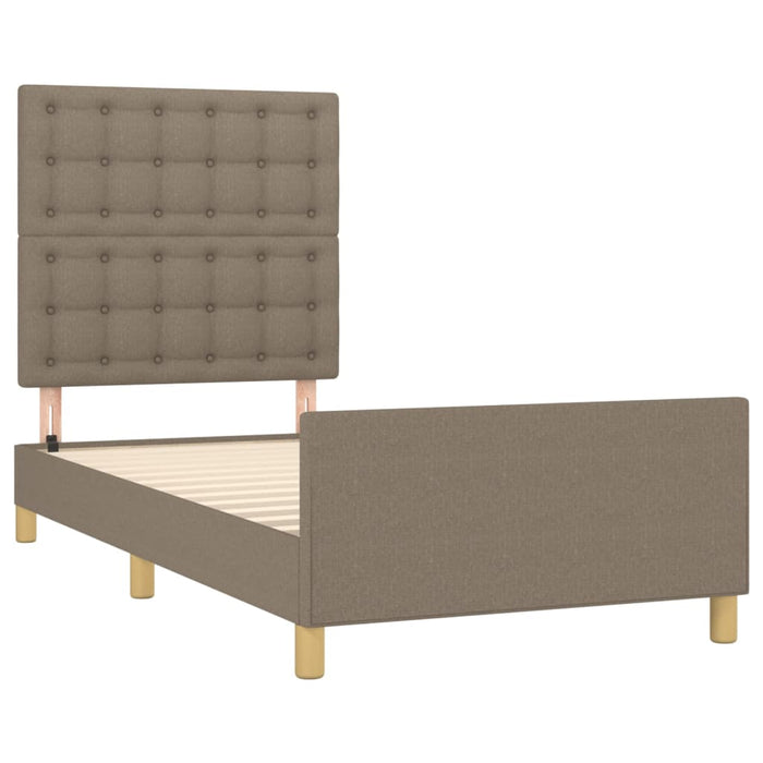 Cadru de pat cu tăblie, gri taupe, 80x200 cm, textil - WALTI WALTI