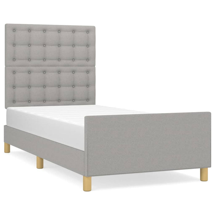 Cadru de pat cu tăblie, gri deschis, 90x200 cm, textil - WALTI WALTI