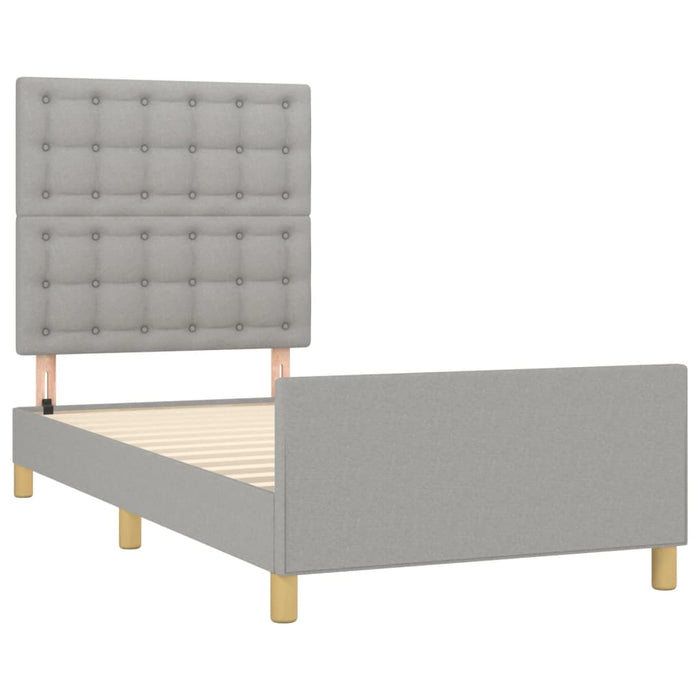 Cadru de pat cu tăblie, gri deschis, 90x200 cm, textil - WALTI WALTI