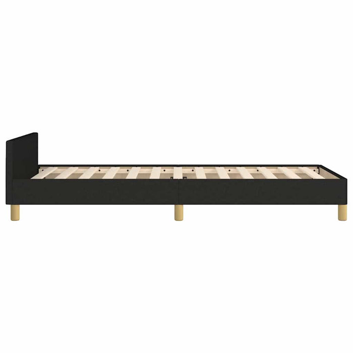 Cadru de pat cu tăblie, negru, 90x200 cm, textil - WALTI WALTI